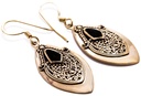 Ohrhänger Avalon Onyx aus Bronze – Keltischer Ohrschmuck mit Lebensspirale 4,4 cm