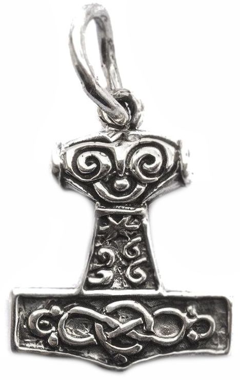 [at25] Thorshammer Mjölnir Anhänger 'Mjølner' aus Silber 925 - Mittelalter, Larp, Reenactment Schmuck