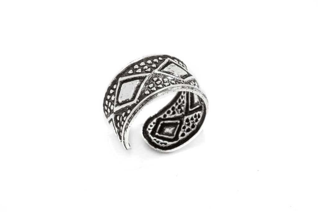 [ok19] Ohrklemme 'Sidian' mit keltischem Rautenmuster Sterling Silber Wikinger Schmuck