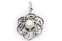 Keltisches Amulett, Anhänger 'Nuada mit Perlmutt' aus Silber 925- Mittelalter, Larp, Reenactment Schmuck
