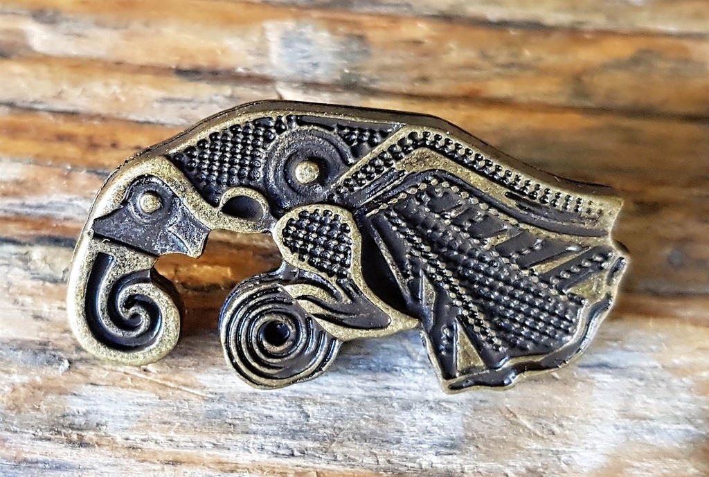 [N-027-21] Munin - Odin's Rabe, messingfarbener Beschlag