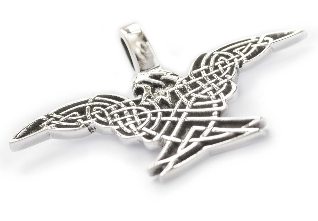 [ac117] Keltisches Amulett, Anhänger 'Árcon Keltischer Adler' aus Silber 925- Mittelalter, Larp, Reenactment Schmuck