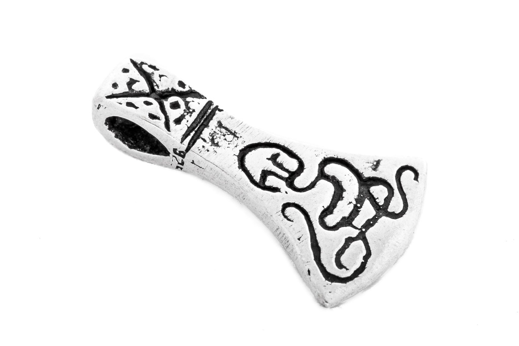 [av8] Anhänger SÓMI kleine Wikinger Axt aus Silber – Mini Axt Amulett 1,8 cm