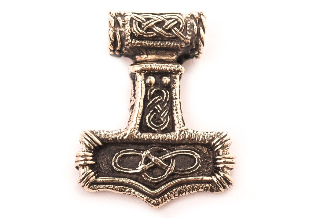 [atb52] Thorshammer Mjölnir Anhänger 'Asgardhammer' aus Bronze - Mittelalter, Larp, Reenactment Schmuck