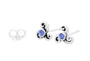 Ohrstecker 'Triskel Blue Crystal' Sterling Silber 925 - Schmuck für Mittelalter, Reenactment und Larp