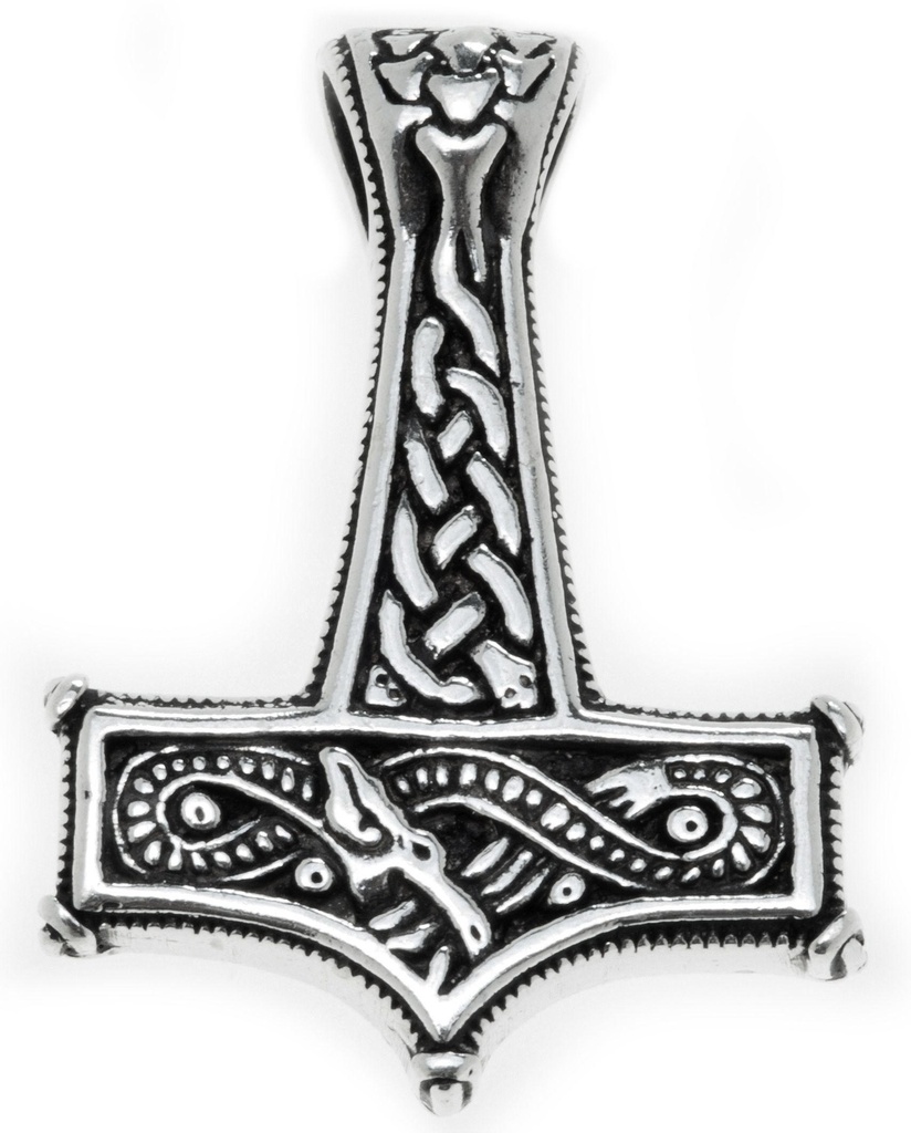 Thorshammer Anhänger THUMÍR aus Silber – Mjölnir Wikinger Schmuck 4,2 cm