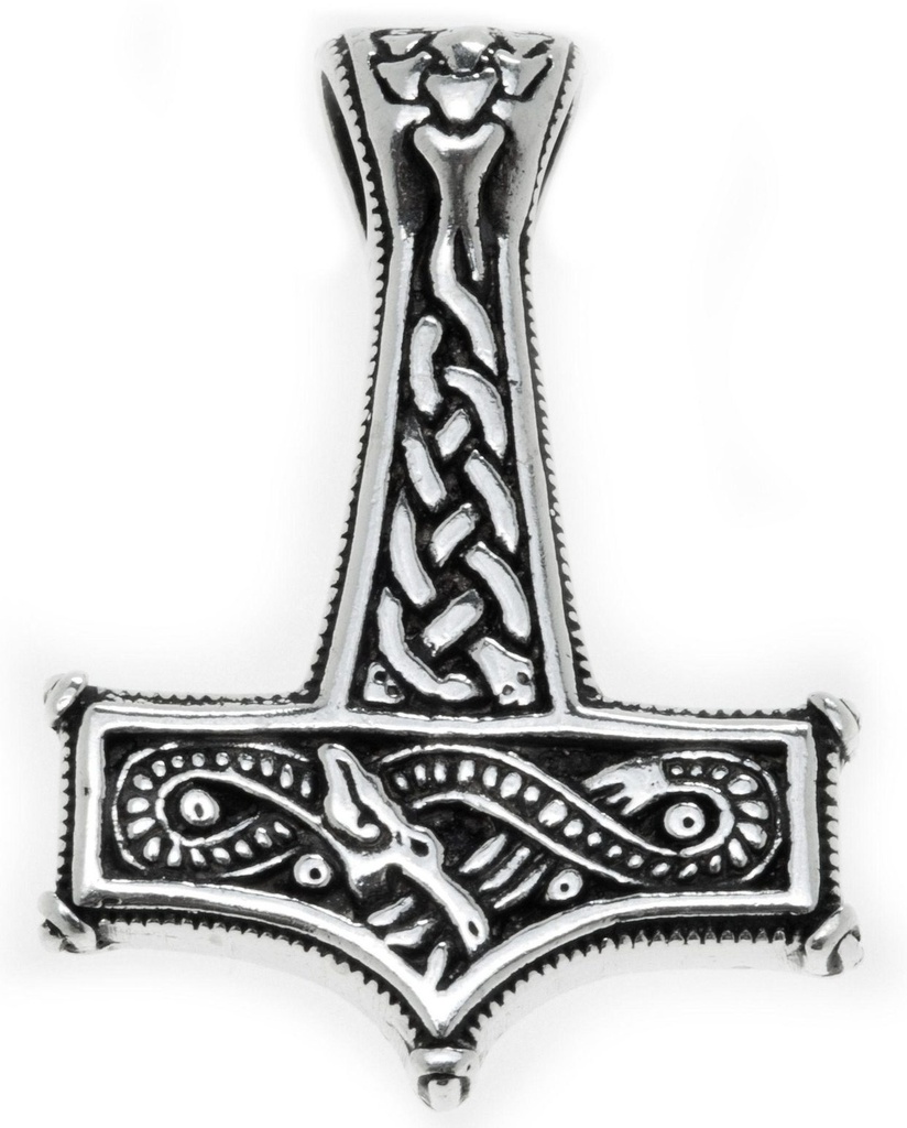 [at47] Thorshammer Mjölnir Anhänger 'Thumìr' aus Silber 925 - Mittelalter, Larp, Reenactment Schmuck