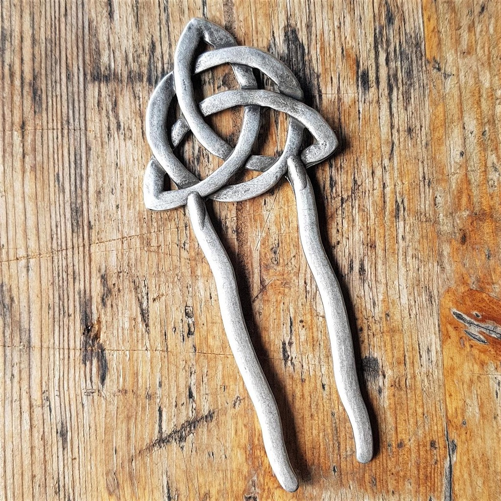 [A-681-1] Haarnadel URD, silberner keltischer Knoten