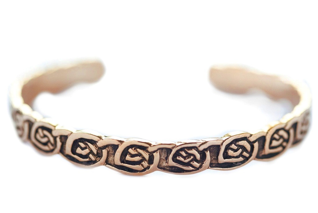 [armb29] Keltischer Armreif ARAWN aus Bronze – 5,8 cm Freundschaftsarmband mit Knotenmuster