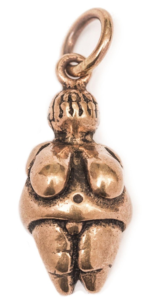 [amb507] Amulett, Anhänger 'Venus von Willendorf' aus Bronze - Mittelalter, Larp, Fantasy Schmuck