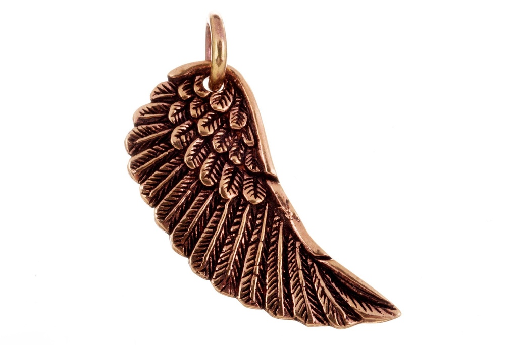 [WK2015-amb145] Amulett, Anhänger 'Engelsflügel groß' aus Bronze - Mittelalter, Larp, Fantasy Schmuck