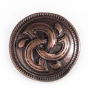 Keltischer Knopf Wasser-Triskele kupferfarben – 22 mm Zierknopf für Umhang, Mantel & Tunika
