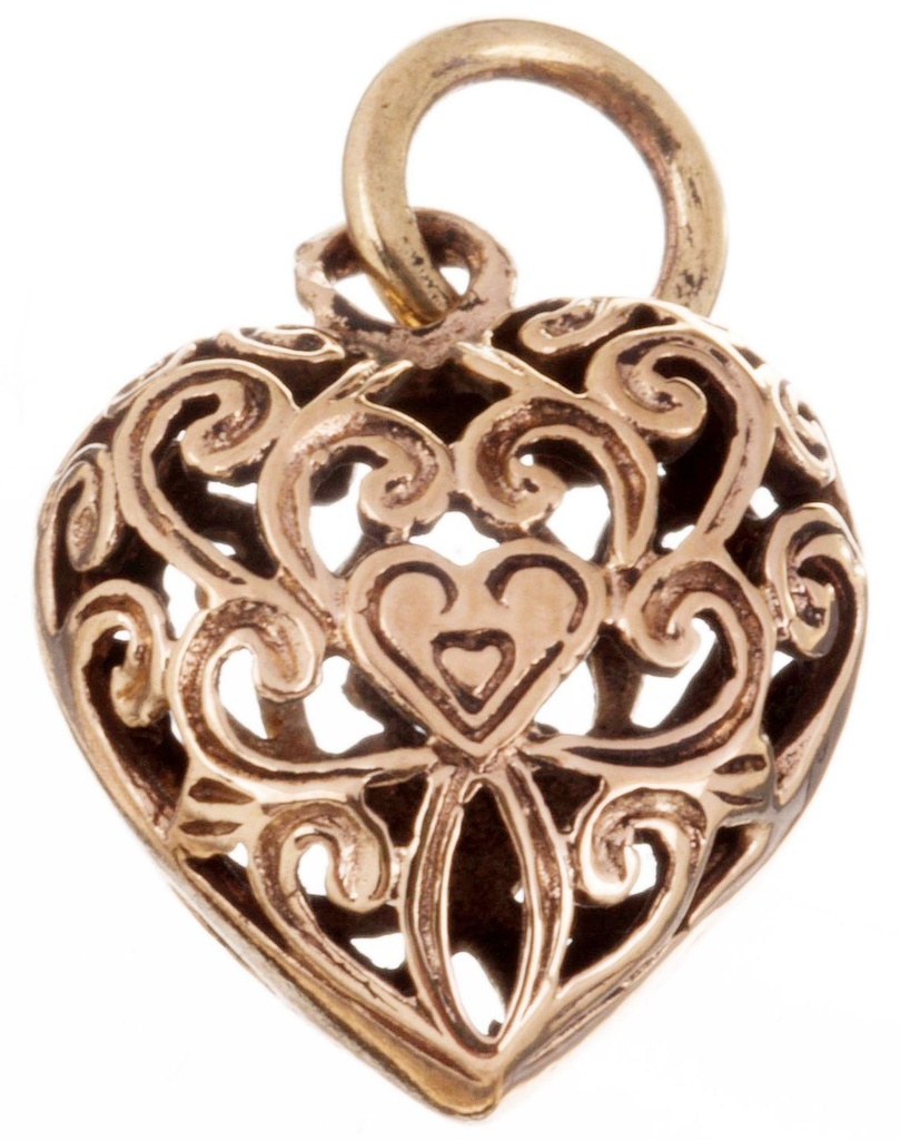 [WK2015-amb535] Amulett, Anhänger 'Bronzeanhänger Herz' aus Bronze - Mittelalter, Larp, Fantasy Schmuck