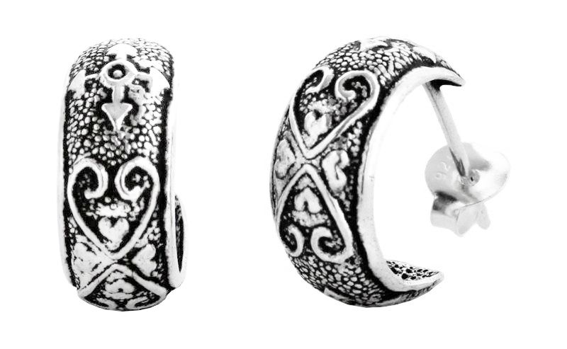 Zarte Herz-Ohrringe HERZFEUER 14 mm aus 925 Sterlingsilber