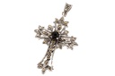 Schmuckstück  Schmuck Anhänger Gothic Kreuz ACANTHA 4.5 cm Kreuz mit schwarzem Stein Silber 4.5 cm