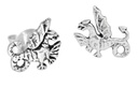 Ohrstecker 'Drache' Sterling Silber 925 - Schmuck für Mittelalter, Reenactment und Larp