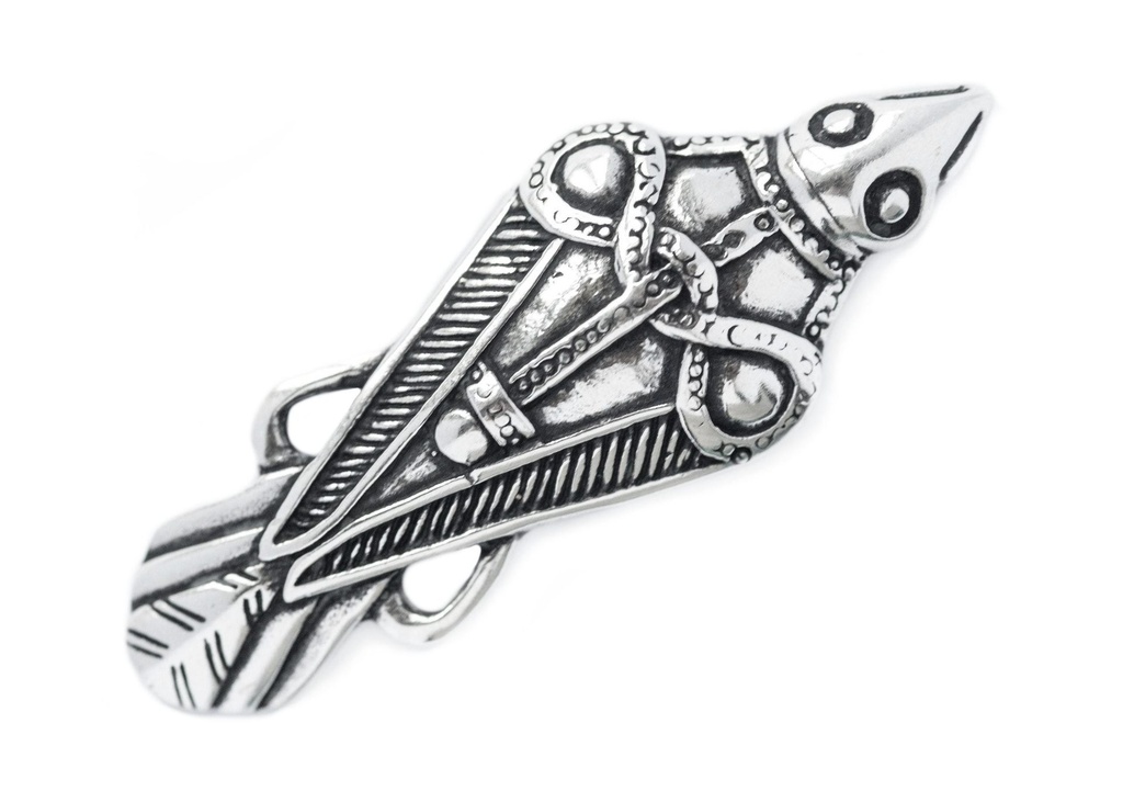 Anhänger MUNIN aus Silber – Rabe Odins Wikinger Amulett 5 cm