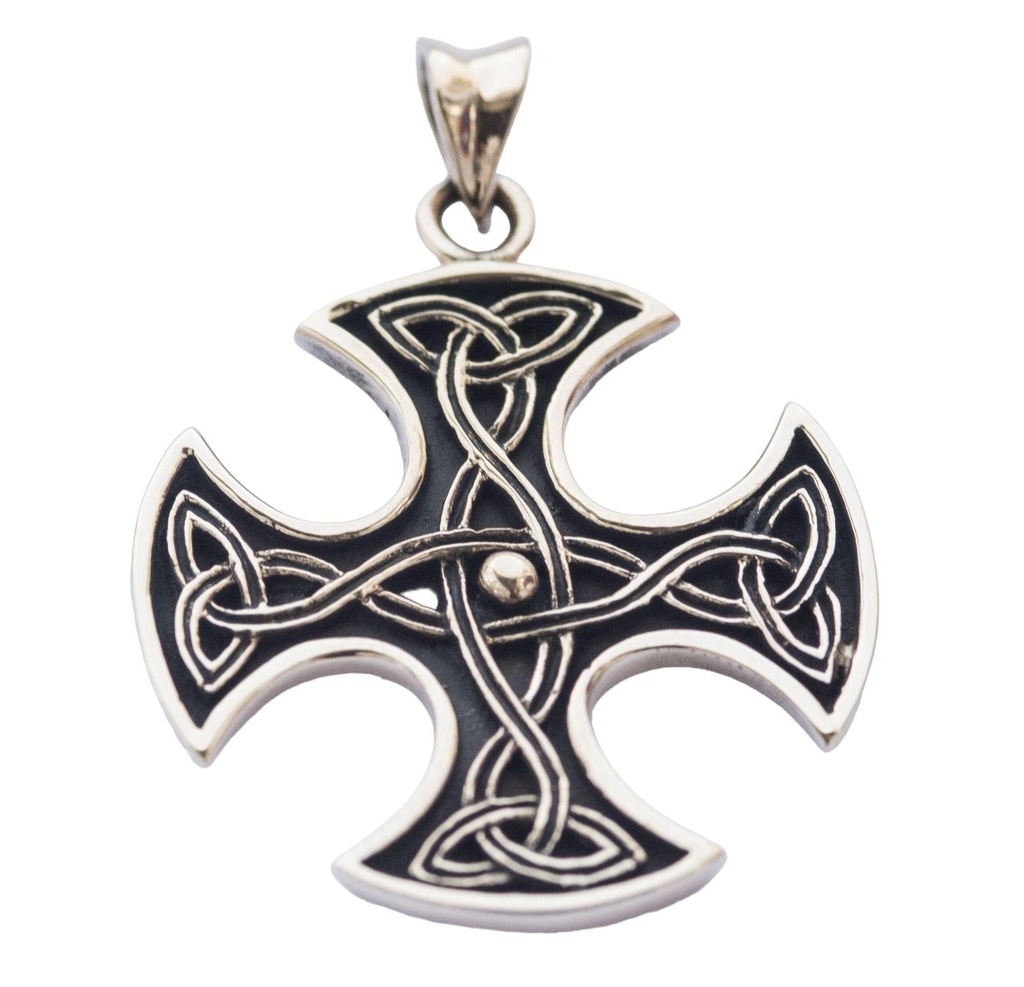 Keltisches Amulett, Anhänger 'Celtic Cross' aus Bronze- Mittelalter, Larp, Reenactment Schmuck