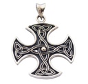 Schmuck Anhänger Celtic Cross Ø 2,9 cm – Bronze – Keltisches Amulett mit gleichschenkligem Kreuz