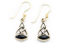 Keltische Ohrhänger „Aronwen – Onyx“ aus Bronze – Celtic Damenohrringe 2,9 cm 