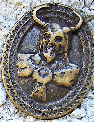 [N-245-21] Viking God Loki, altmessingfarbener Beschlag