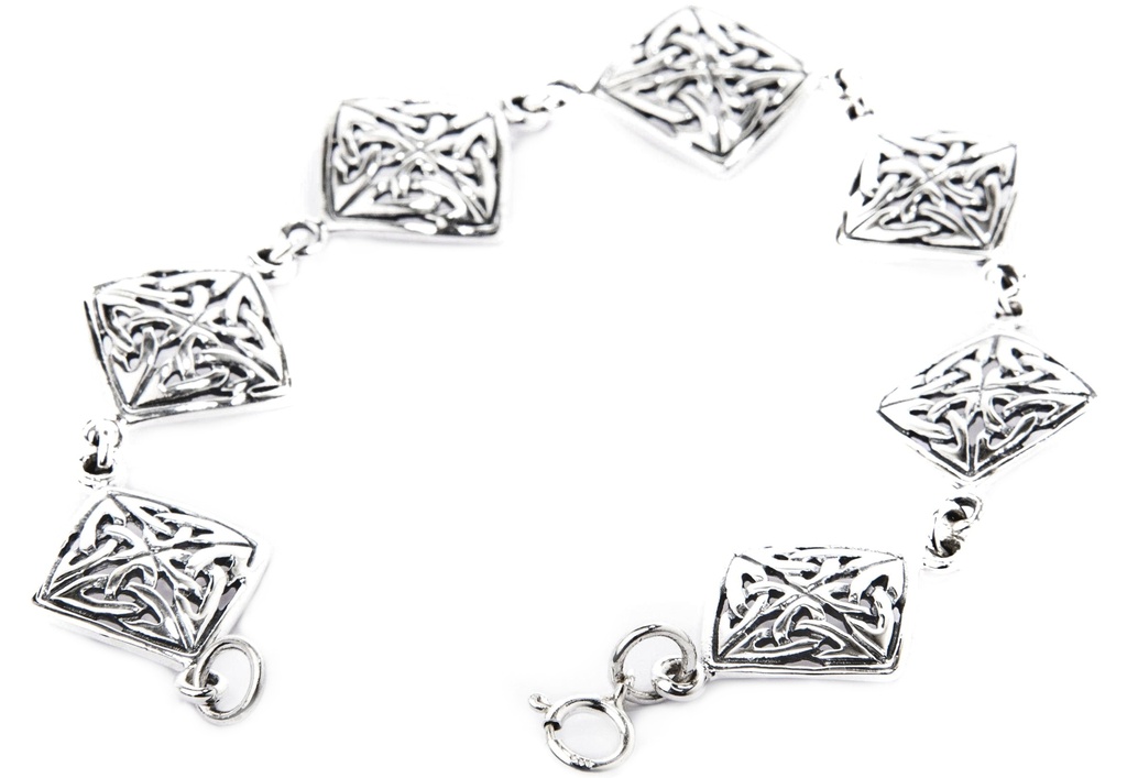 Massive Silber Armkette mit keltischen Knoten - Bronze- und Silberschmuck für Reenactment, LARP und Fantasie