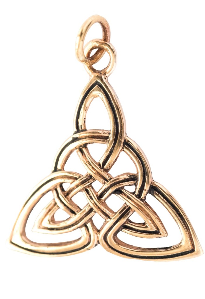 [acb526] Keltisches Amulett, Anhänger 'Trinia – Trinity' aus Bronze- Mittelalter, Larp, Reenactment Schmuck