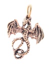 Drachen Amulett, Anhänger 'Kleiner Feuerdrache' aus Bronze - Mittelalter, Larp, Reenactment Schmuck