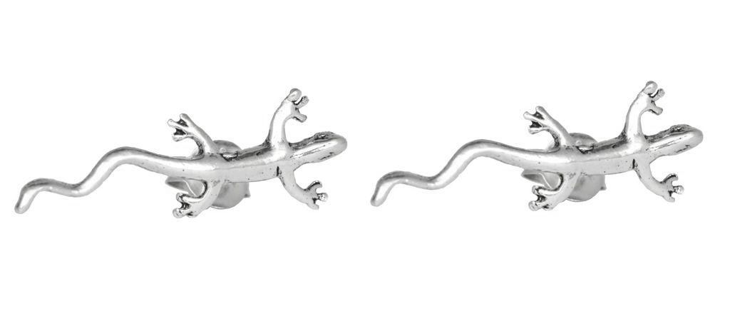 [ost18] Ohrstecker 'Echse Saladin lang' Sterling Silber 925 - Schmuck für Mittelalter, Reenactment und Larp