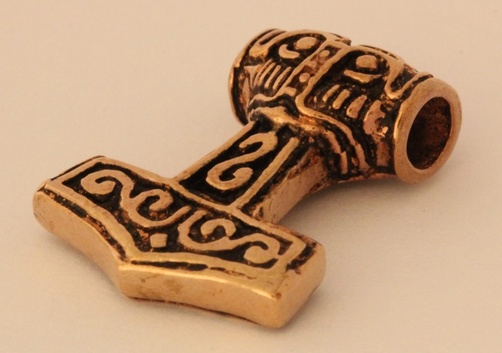 [Atb29-2] Thorshammer Mjölnir Anhänger 'Steinthor II' aus Bronze - Mittelalter, Larp, Reenactment Schmuck