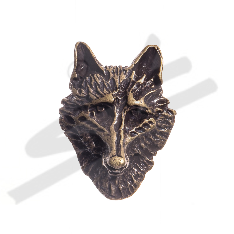 [N-292-21] große Wolfskopf-Niete, altmessingfarben