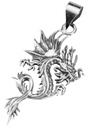 Drachen Amulett, Anhänger 'Asian Dragon' aus Silber 925 - Mittelalter, Larp, Reenactment Schmuck