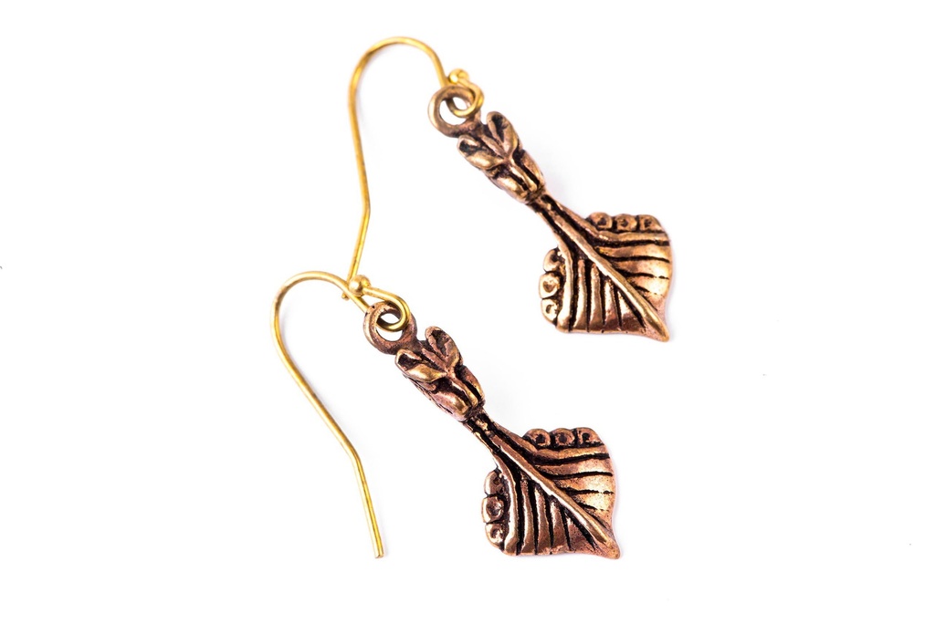 Ohrhänger Erathor Drachenschiff aus Bronze – Wikinger Ohrschmuck 3,4 cm maritim