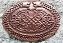 Löwen-Medaillon kupferfarben – Keltischer Ovalbeschlag mit Löwenmotiv für Gürtel & mittelalterliche Gewandungen