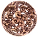 Fibel Brosche 'Wikinger Fibel - Vier Elemente' aus Bronze - Mittelalter, Larp, Fantasy Schmuck