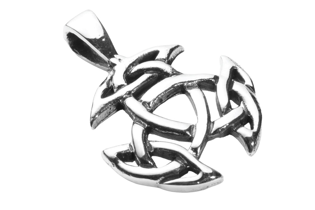 [ac50] Keltisches Amulett, Anhänger 'Keltische offene Dreifalt' aus Silber 925- Mittelalter, Larp, Reenactment Schmuck