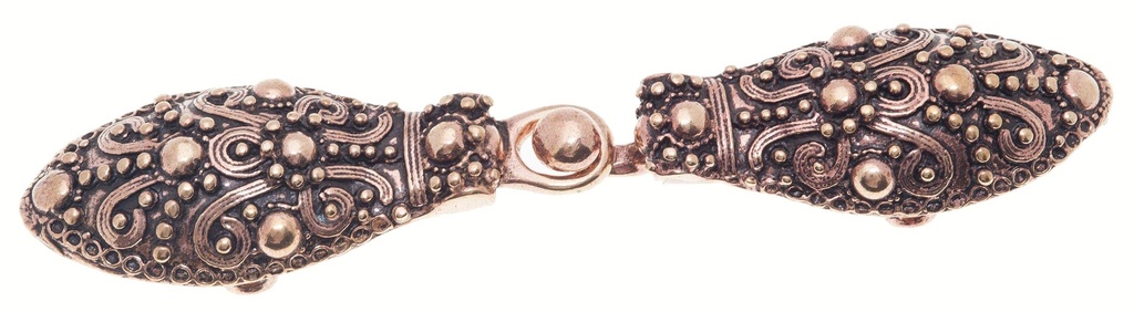 Fibel Brosche 'Gilby - Wikinger Gewandschließe' aus Bronze - Mittelalter, Larp, Fantasy Schmuck