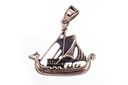  Anhänger NAGLFAR aus Bronze – Wikingerschiff Drachenboot Amulett 3,2 cm