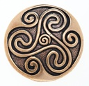 Keltisches Amulett, Anhänger 'Caila – Große Triskele' aus Bronze- Mittelalter, Larp, Reenactment Schmuck
