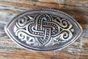 leichte Merowinger Gewand-Brosche, silberfarben