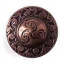 Knopf Keltische Spiralen kupferfarben 25 mm