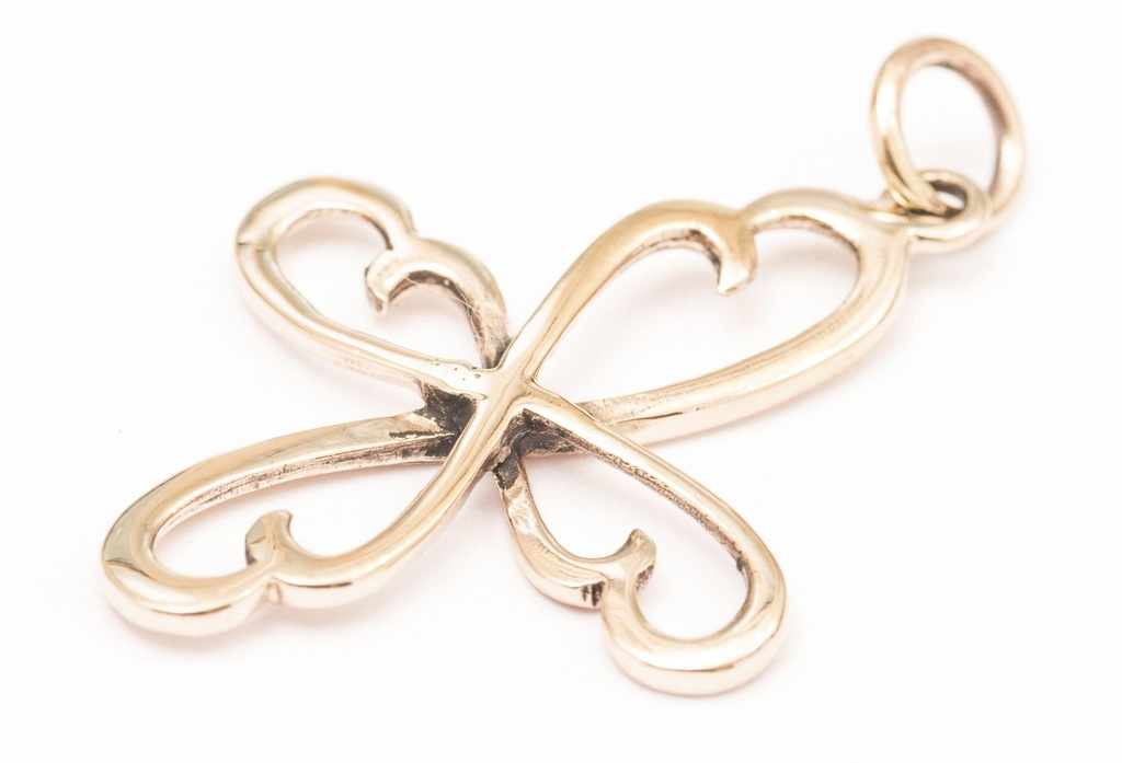 [amb517] Vier-Elemente-Anhänger PEARL aus Bronze – Symbol für Balance und Naturkräfte (4,2 cm)