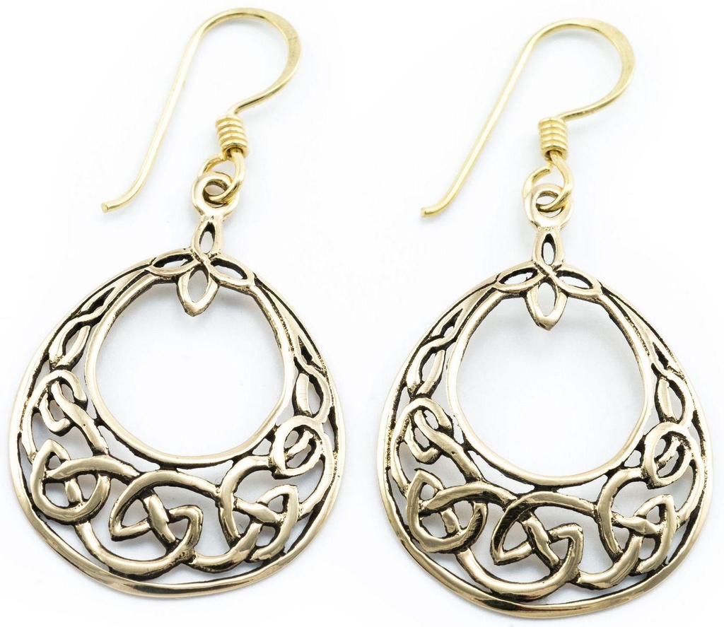 NANSAIDH Ohrringe aus Bronze – Keltische Ohrhänger mit Knotenmuster 4,1 cm