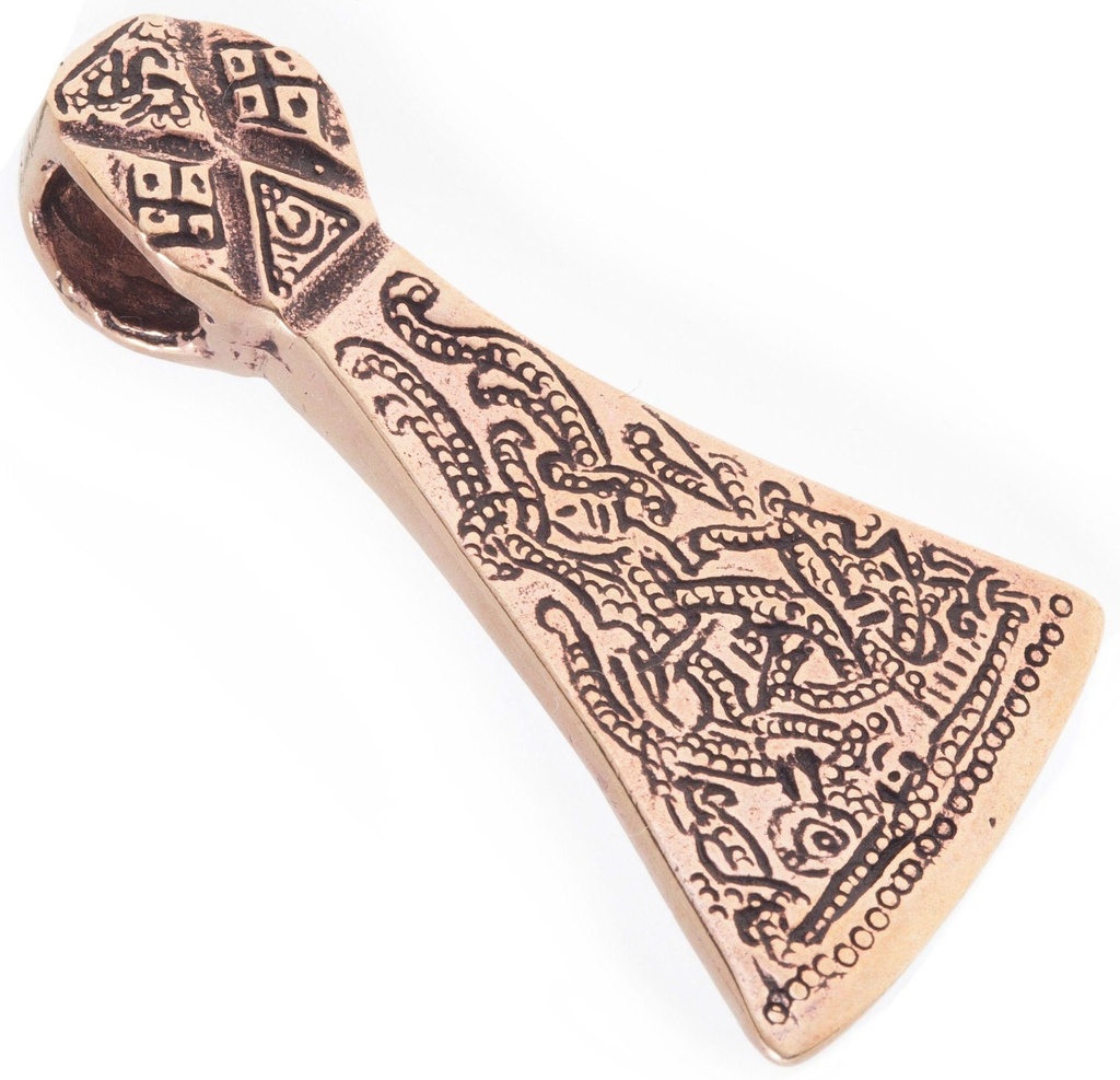 [avb514] Anhänger HALVARD aus Bronze – Mammen-Axt Wikinger Amulett 5,2 cm