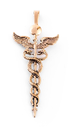 Amulett, Anhänger 'Asklepios - Äskulapstab' aus Bronze - Mittelalter, Larp, Fantasy Schmuck