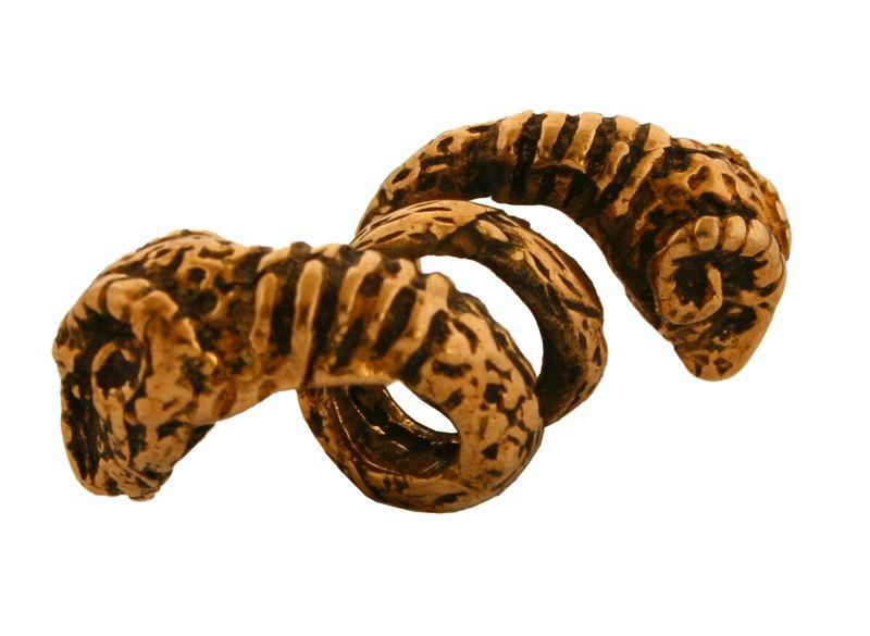 Wikinger Perle Widder, Bronze Bartperle Lockenperle - Accessoire für Historische Gewandungen, Reenactment und Liverollenspiel