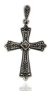 Mittelalter Kreuz, Anhänger 'Kreuz mit Markasitsteinchen' aus Silber 925 - Mittelalter, Larp, Reenactment Schmuck