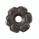 Zierniete Hibiscus altmessing – 20 mm Blütenbeschlag mit Mittelloch für Taschen, Gürtel & Gewandungen