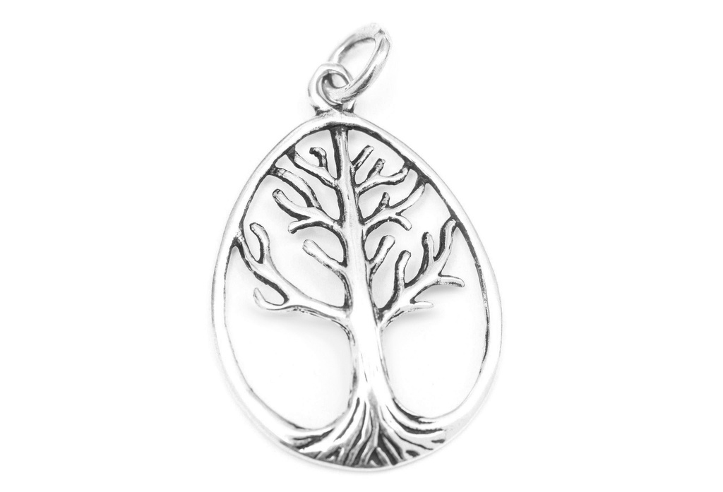 [am153] Lebensbaum-Anhänger YGGDRASIL aus 925er Silber – Symbol für Wachstum und Verbundenheit (4 cm)