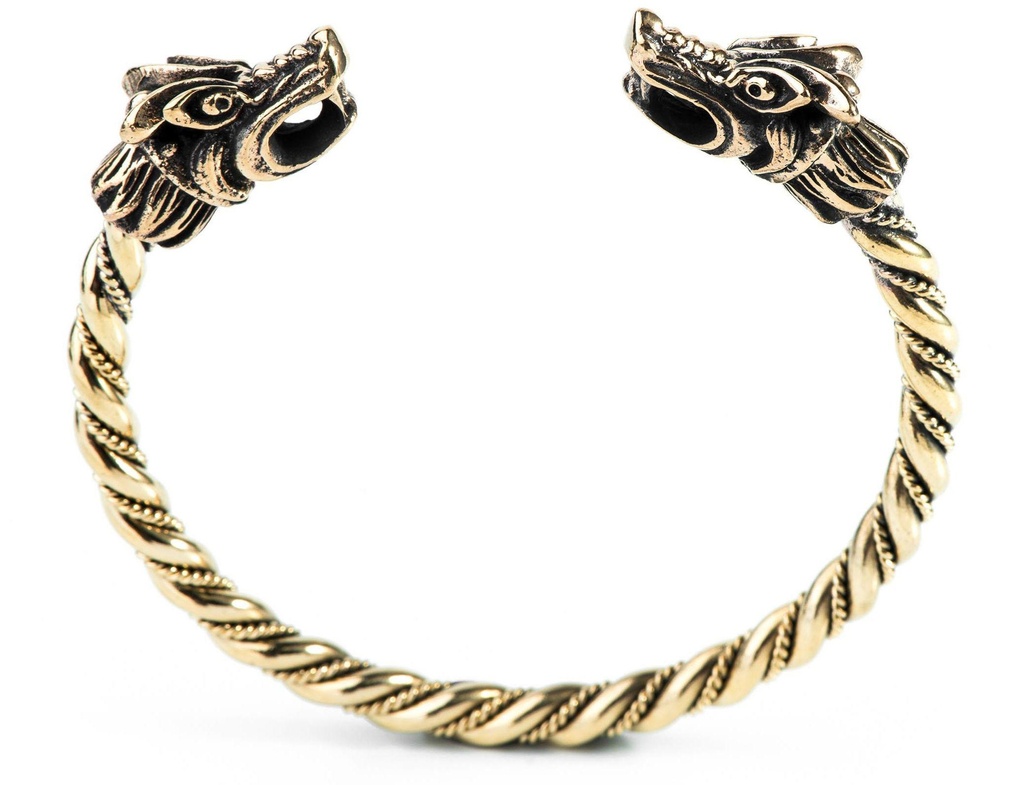 [armb57-2] Bronze Armreif Paragon Drachen für Männer - Bronze- und Silberschmuck für Reenactment, LARP und Fantasie